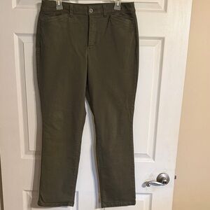Christopher & Banks Olive Green Straight Leg Jeans